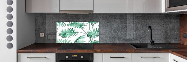 Sticlă printata bucătărie frunze tropicale