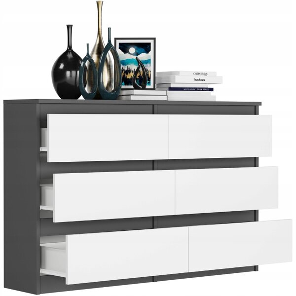 Comodă Rulux (antracit + alb). Promo -16%. 1151436