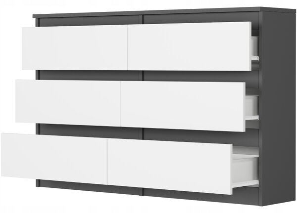 Comodă Rulux (antracit + alb). Promo -16%. 1151436