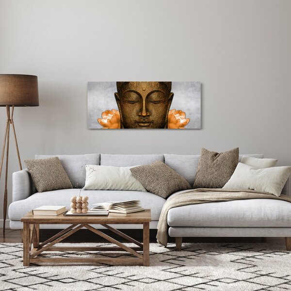Tablou cu statuie cu detaliu a feței (120x50 cm)