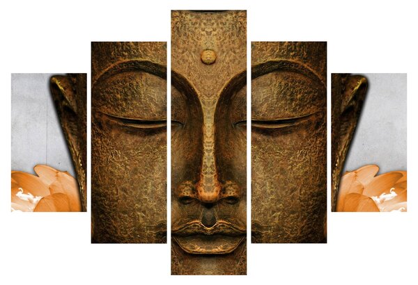Tablou cu statuie cu detaliu a feței (150x105 cm)