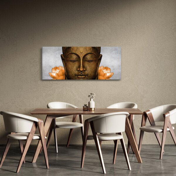 Tablou cu statuie cu detaliu a feței (120x50 cm)
