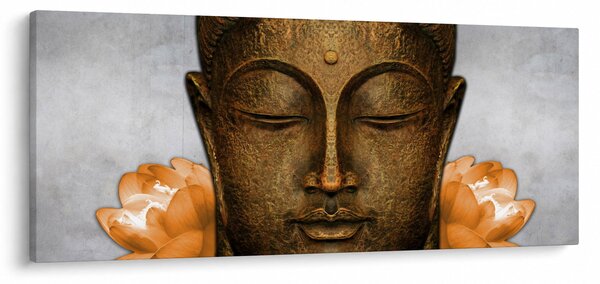 Tablou cu statuie cu detaliu a feței (120x50 cm)
