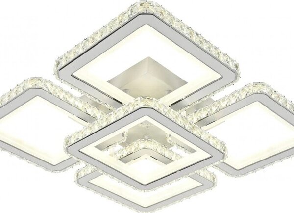 Lustra LED Cu Telecomanda, Elit's Cristal, EsnR9004-4+1, 240w, alb