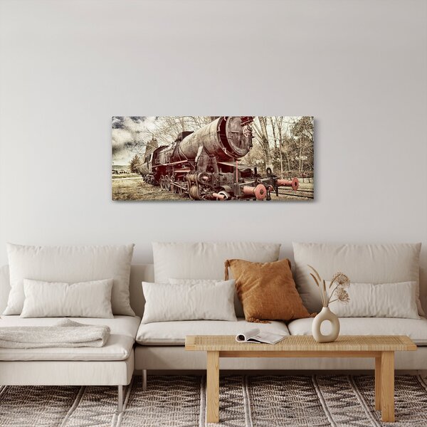 Tablou cu locomotivă istorică (120x50 cm)