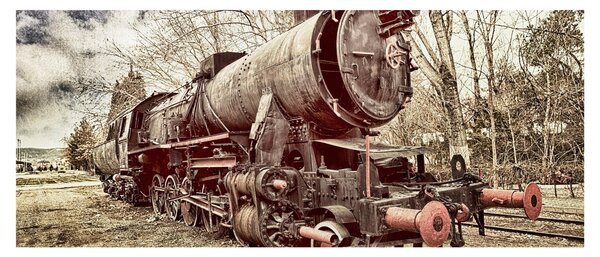 Tablou cu locomotivă istorică (120x50 cm)