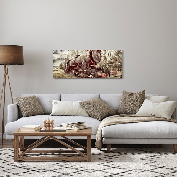 Tablou cu locomotivă istorică (120x50 cm)