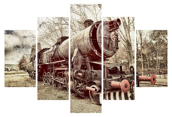 Tablou cu locomotivă istorică (150x105 cm)