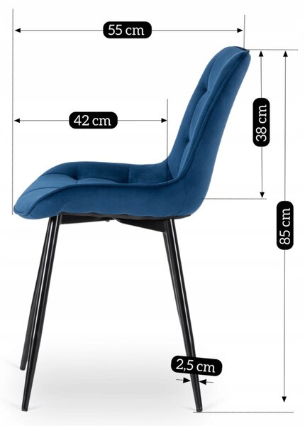 Scaun sufragerie Clavar (albastru marin) . Promo -10%. 1118909