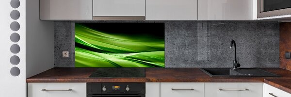 Panou sticlă decorativa bucătărie fundal valuri verzi