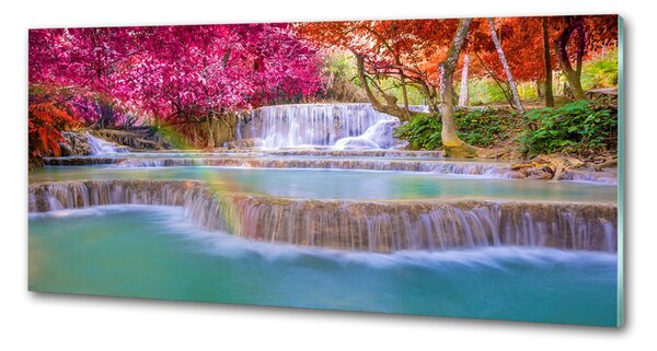 Sticlă printata bucătărie Cascada din pădure