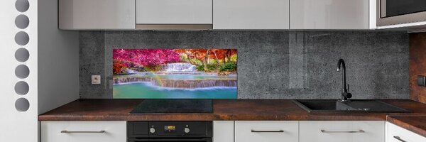 Sticlă printata bucătărie Cascada din pădure