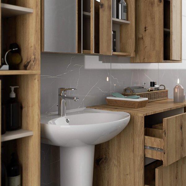 Dulap de baie Vambos W50 2D 6P (stejar artizanal + cașmir). Promo -18%. 1152100