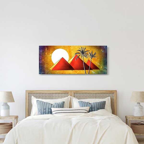 Tablou cu piramidele egiptene pictate (120x50 cm)