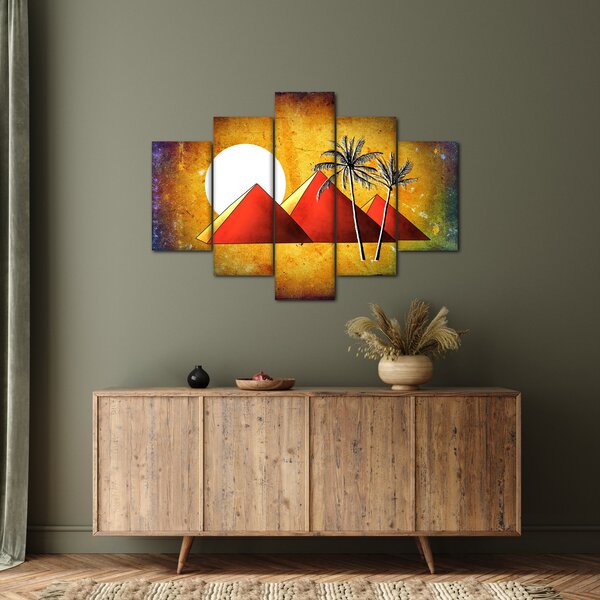 Tablou cu piramidele egiptene pictate (150x105 cm)
