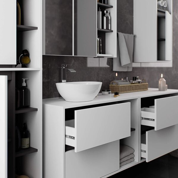 Dulap de baie Vambos W50 2D 6P (alb + grafit). Promo -13%. 1152098