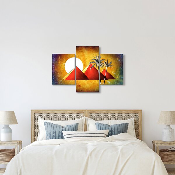 Tablou cu piramidele egiptene pictate (90x60 cm)