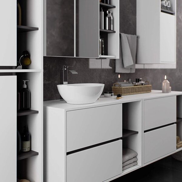 Dulap de baie Vambos W50 2D 6P (alb + grafit). Promo -13%. 1152098
