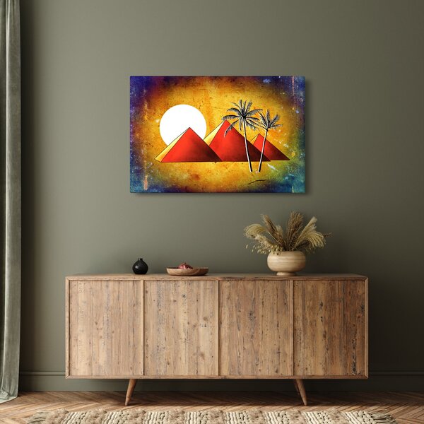 Tablou cu piramidele egiptene pictate (90x60 cm)