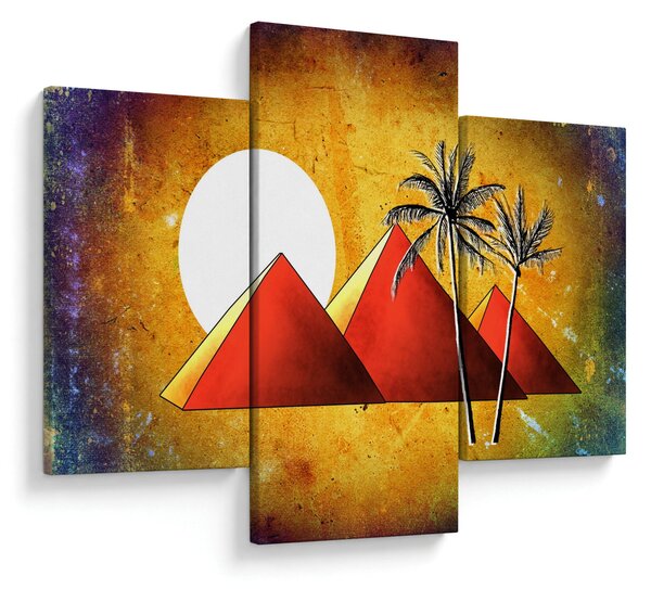 Tablou cu piramidele egiptene pictate (90x60 cm)