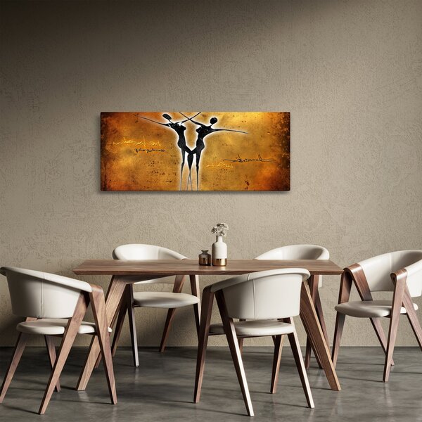 Tablou perechii dansând pictate (120x50 cm)