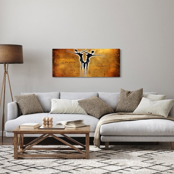 Tablou perechii dansând pictate (120x50 cm)