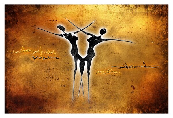 Tablou perechii dansând pictate (90x60 cm)