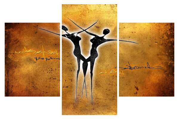 Tablou perechii dansând pictate (90x60 cm)