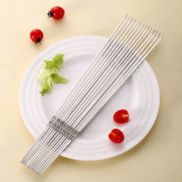 Set 20 bețe de frigărui din inox, cu tub de păstrare