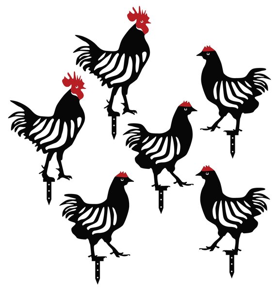 Set decorativ de accesorii metalice pentru grădină Chick (Negru). 1083042