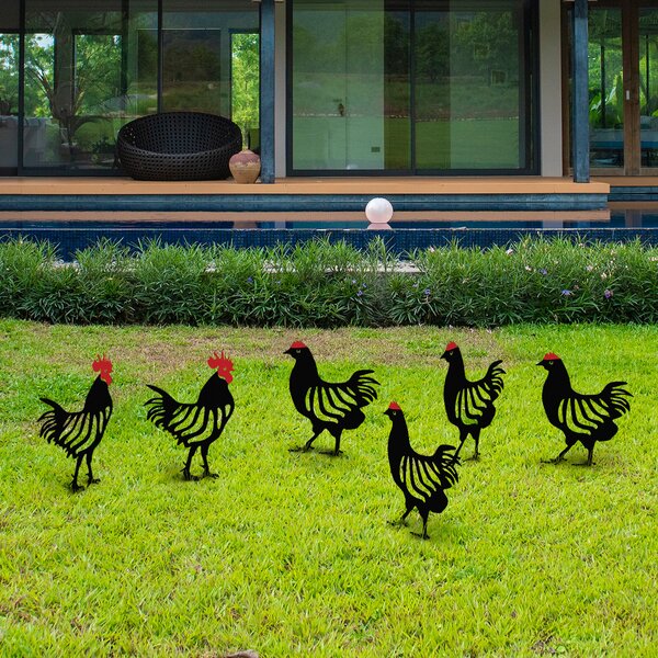 Set decorativ de accesorii metalice pentru grădină Chick (Negru). 1083042