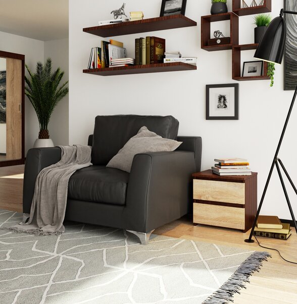 Noptieră Cleania CL2 (wenge + Stejar sonoma). Promo -13%. 1151981