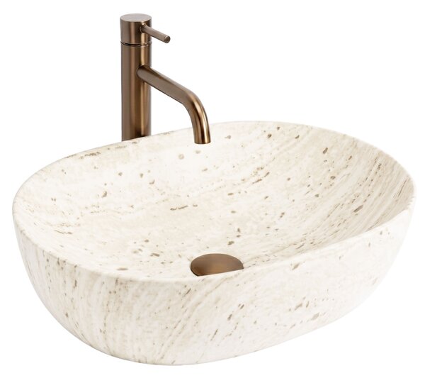 Lavoar pentru blat Rea Amelia Travertine Classic 48