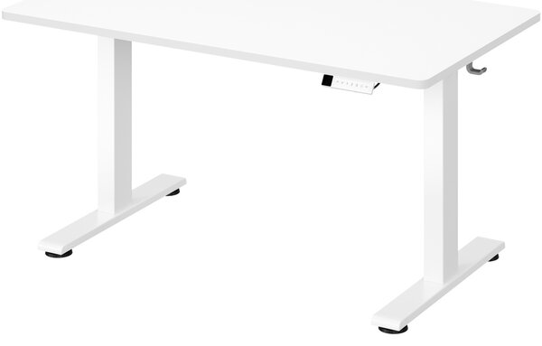 Birou reglabil pe inaltime Songmics, Balok, Alb, 140x80x121 cm