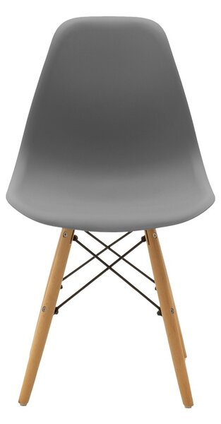 Set masa si scaune dining, 5 buc, Julita Natali, Gri, 120x80x76 cm