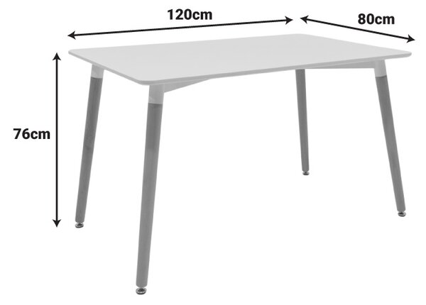 Set masa si scaune dining, 5 buc, Julita Natali, Gri, 120x80x76 cm