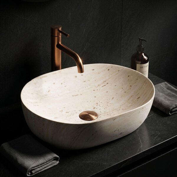 Lavoar pentru blat Rea Amelia Travertine Classic 48