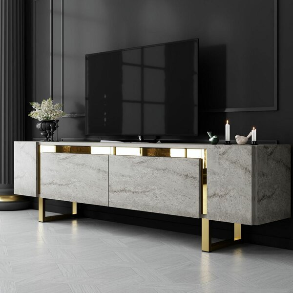 Măsuță TV Yildiz Travertine and Gold