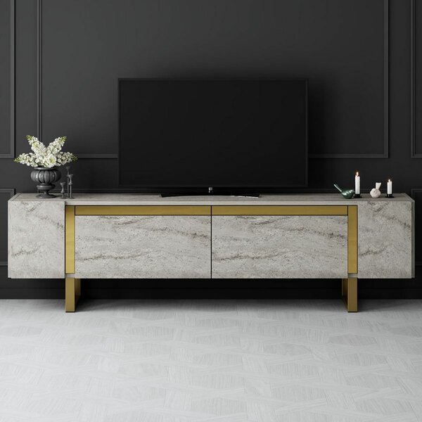 Măsuță TV Yildiz Travertine and Gold