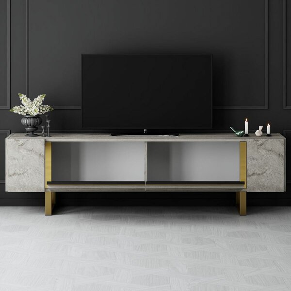 Măsuță TV Yildiz Travertine and Gold