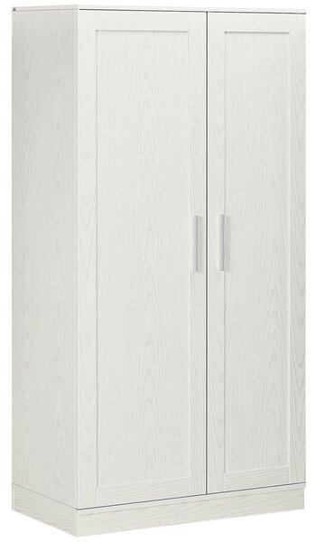 HOMCOM Dulap Cămară de Bucătărie Înalt, cu 2 Uși și Rafturi Reglabile, pentru Dining și Living, 80x43x160 cm, Alb cu Efect de Lemn | Aosom Romania