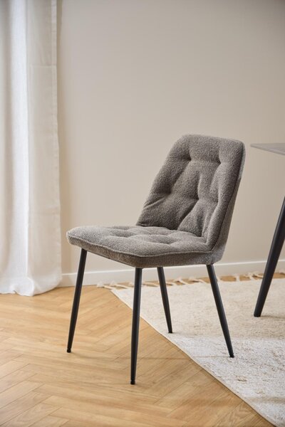 Scaun dining Brooke, Gri, 84x50x55 cm