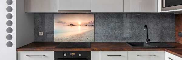 Panou sticlă bucătărie plaja Maldive