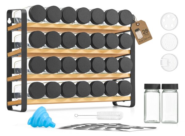 Suport pentru condimente Bystro, Negru, 35x9x26 cm