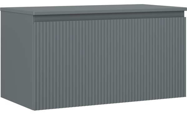 Mexen Rivel, mobilier baie 90 cm cu blat, 1 sertar, canelat, grafit mat - 91A20-09047-1-BFC66