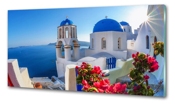 Sticlă pentru bucătărie Santorini Grecia