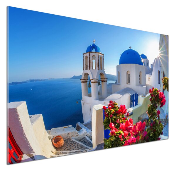 Sticlă pentru bucătărie Santorini Grecia