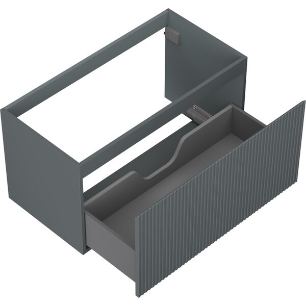 Mexen Rivel, mobilier baie 90 cm, 1 sertar, canelat, grafit mat, 91A20-09047-1-BF66