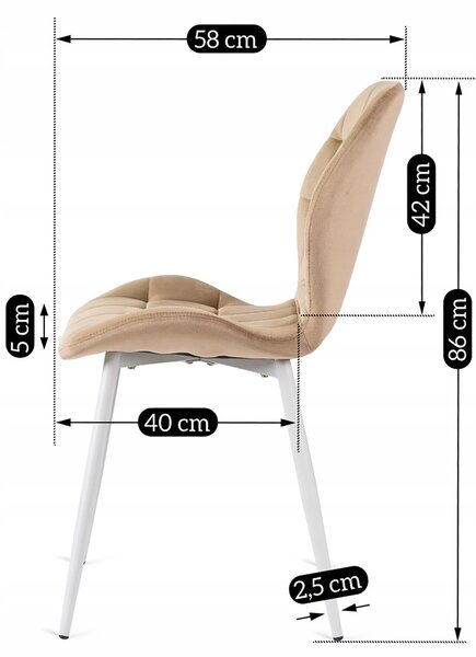 Scaun sufragerie Ligado (Bej + Alb) . 1128964