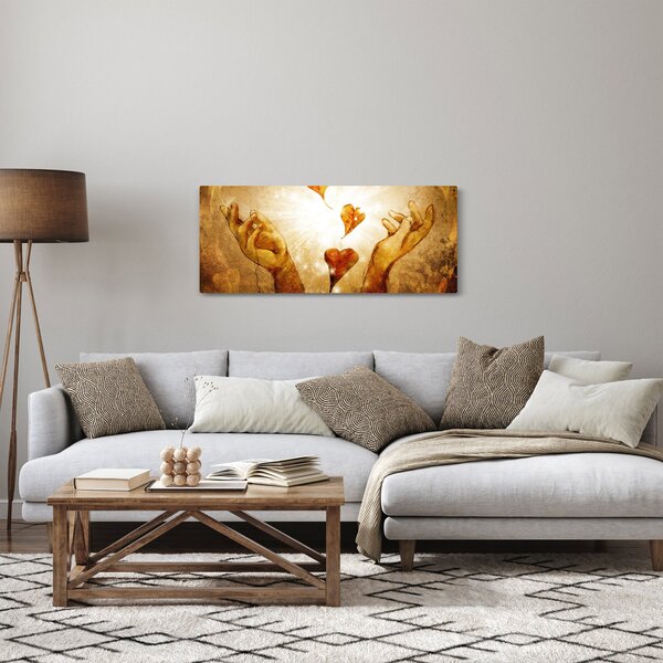 Tablou - pictura mâinilor pline de dragoste (120x50 cm)